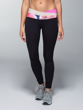 Lululemon Secret Garden Wunder Under Full Length Leggings Black Floral size 6